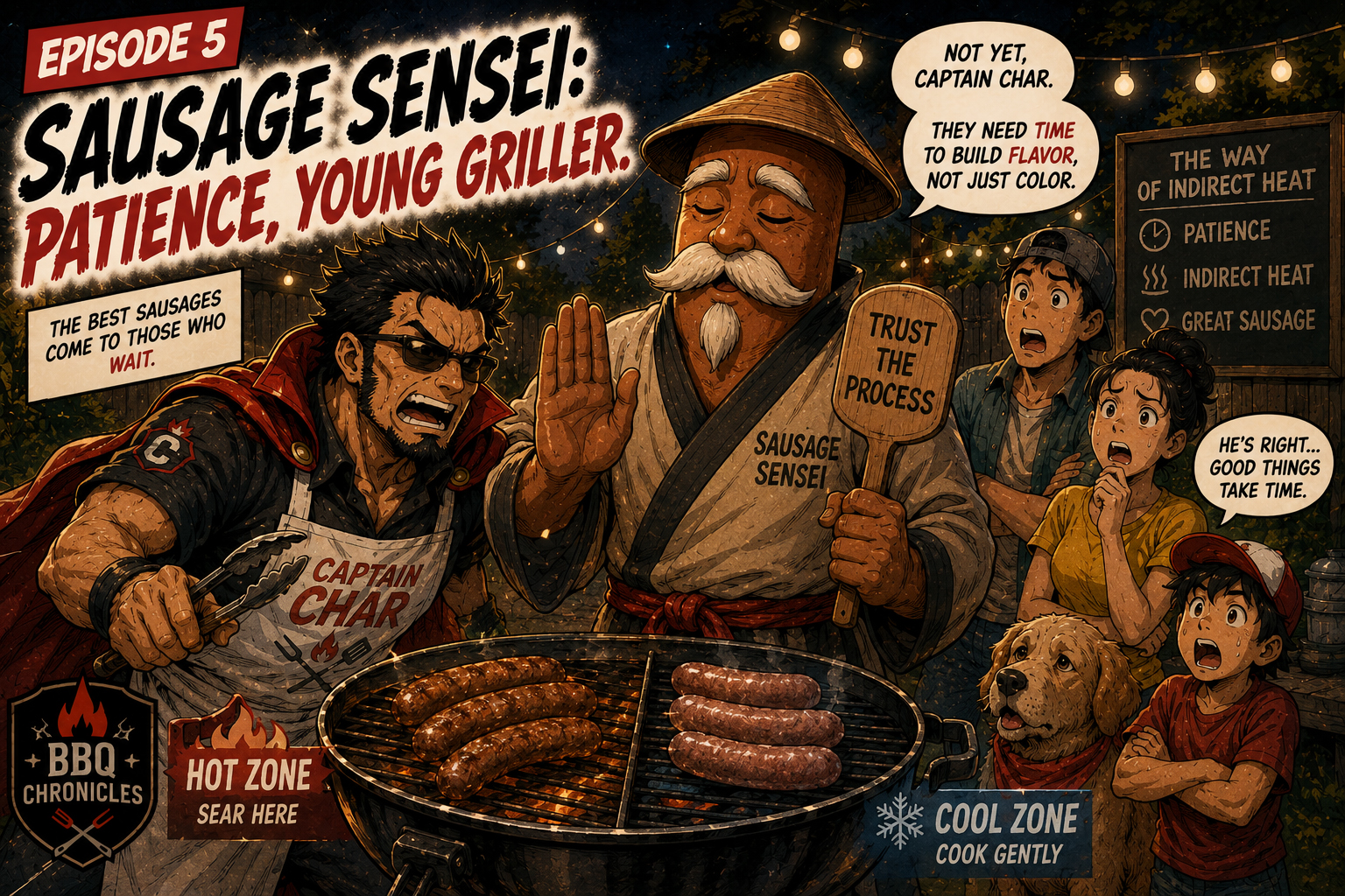 Episode 5 Sausage Sensei Teaches Patience.